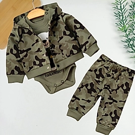 Kamuflaj Desen Hırkalı 3 Parça Takım