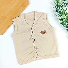 Waffle Kumaş Düğmeli Yelek