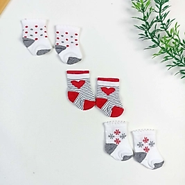 3 Parça Yeni Doğan Çorap Seti - Kalp