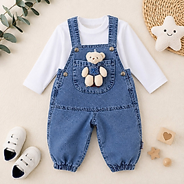 Teddy Bear Oyuncaklı Kot Salopet