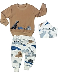 Dinazor Desenli Fularlı Takım