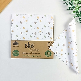 Sonbahar Organic Bebek Mendili / 10'lu Set / 20 x 20 cm