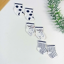 3 Parça Yeni Doğan Çorap Seti - Puantiyeli