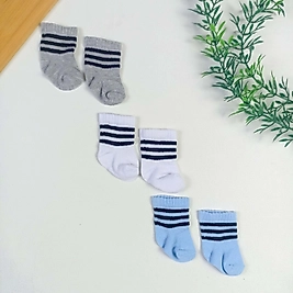 3 Parça Yeni Doğan Çorap Seti - Çizgili
