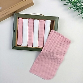 Petek Pembe Organic Bebek Mendili / 7'li Set / 24 x 24 cm