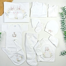 Tavşan Nakışlı 10 Parça Hastane Çıkışı