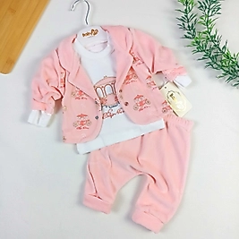 Princess Hırkalı 3 Parça Kadife Takım