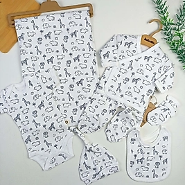 Safari Raporlu Kumaş 7 Parça Hastane Çıkışı