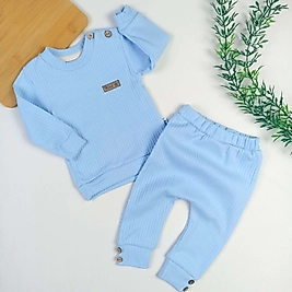 Düğme Detaylı Raporlu Kumaş Takım