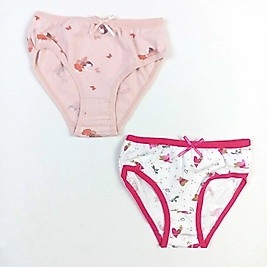 Karışık Desenli  Emprime Kız Külot / 2'li Set