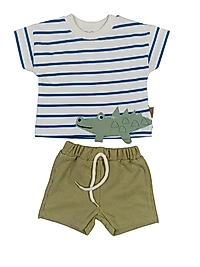 Timsah Desen Şortlu Takım