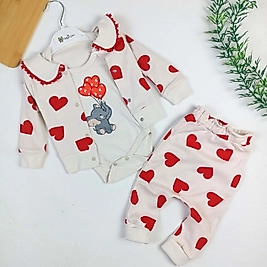 Love 3 Parça Hırkalı Takım