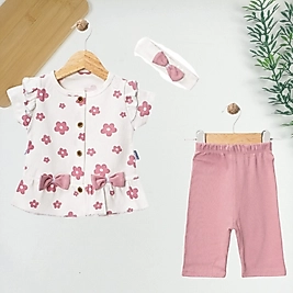 Papatya Saç Bantlı 3 Parça Yazlık Takım