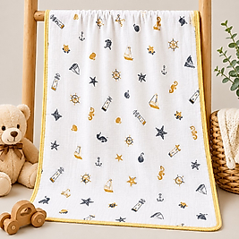 Minik Denizci Müslin Kundak / Tek Katlı / 80x90 cm