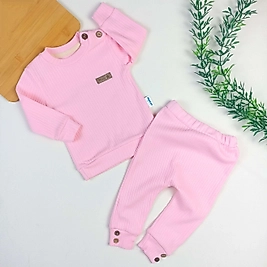 Düğme Detaylı Raporlu Kumaş Takım