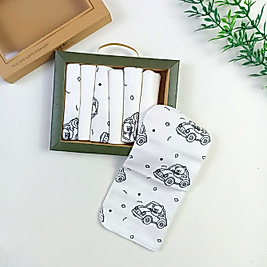 Araba Beyaz Organic Bebek Mendili / 7'li Set / 24 x 24 cm