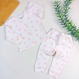 Mickey Önden Çıtçıtlı Pijama Takımı