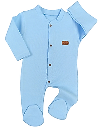 Waffle Kumaş Düğmeli Tulum / 3 ay Tek Beden