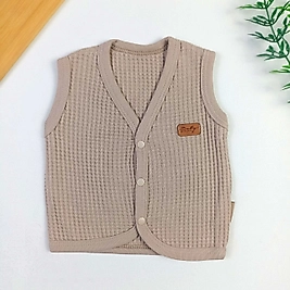 Petek Düğmeli Düz Yelek