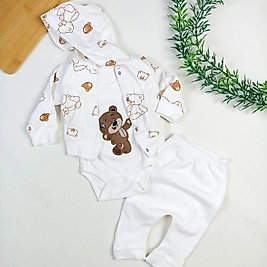 Teddy Bear Hırkalı 3 Parça Takım