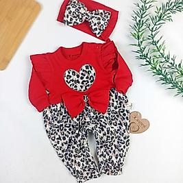 Leopar Saç Bantlı Tulum