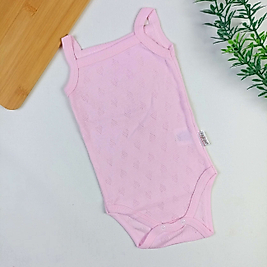 Delikli Kumaş İp Askılı Badi - Pembe