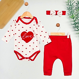 Love Saç Bantlı 3 Parça Takım