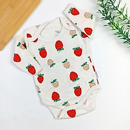 Çilek Uzun Kollu Çıtçıtlı Badi