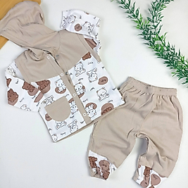 Happy Bear Yelekli 3 Parça Takım