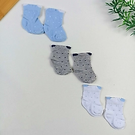 3 Parça Yeni Doğan Çorap Seti - Noktalı