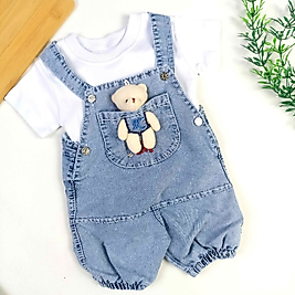 Teddy Bear Kısa Kot Salopet