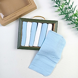 Petek Mavi Organic Bebek Mendili / 7'li Set / 24 x 24 cm