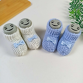 Fiyonklu Örme Çorap / 0-3 Ay Tek Beden