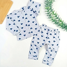 Mickey Önden Çıtçıtlı Pijama Takımı
