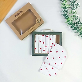 Kalp Organic  Müslin Bebek Mendili / 7'li Set / 24 x 24 cm