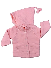 Ponponlu Triko Hırka / Çift Katlı