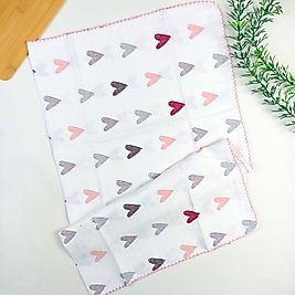 Hearts Müslin Kundak / Tek Katlı / 80x90 cm