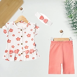 Papatya Saç Bantlı 3 Parça Yazlık Takım