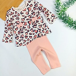 Leopar Desen Taytlı Penye Takım