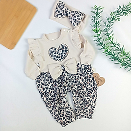 Leopar Saç Bantlı Tulum