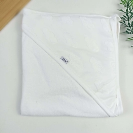 Beyaz Bulut Kapüşonlu Havlu / 80x85 cm / Çift Katlı