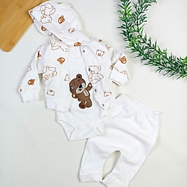 Teddy Bear Hırkalı 3 Parça Takım