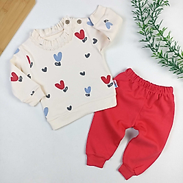 Kalp Desen Penye Mevsimlik Takım