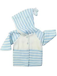 Çizgili Desen Triko Hırka / Çift Katlı