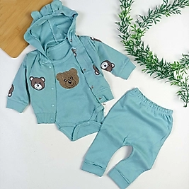 Bear Hırkalı 3 Parça Takım