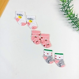 3 Parça Yeni Doğan Çorap Seti - Sweet Cherry