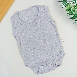 Delikli Kumaş Askılı Badi - Gri