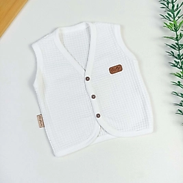 Petek Düğmeli Düz Yelek