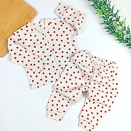 Kalp Desen Pijama Takımı