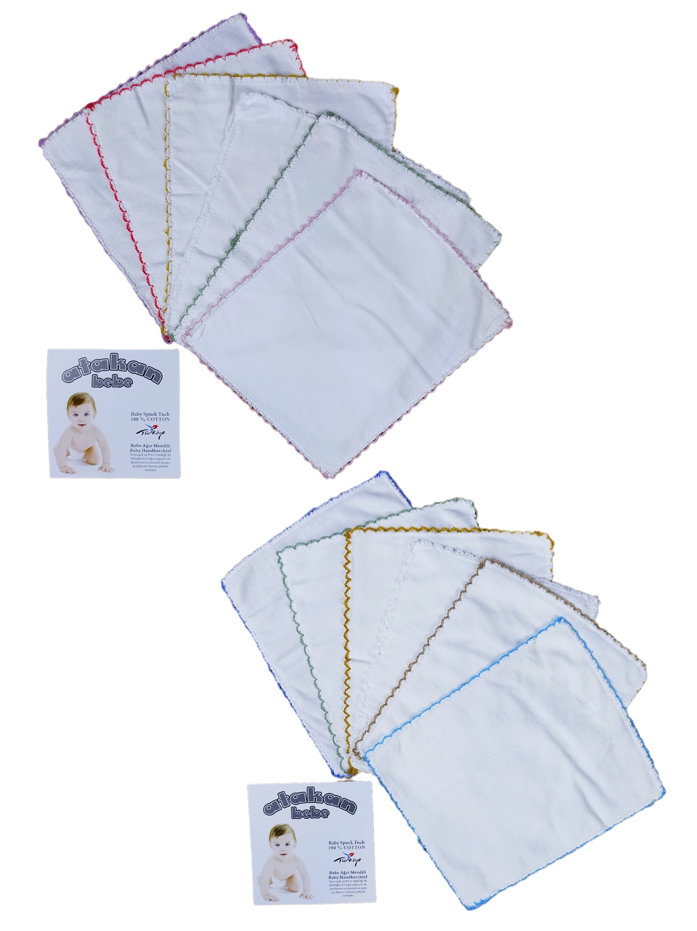 6 Parça Penye Oyalı Mendil (23X24 cm)